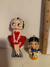TWO BETTY BOOP CHRISTMAS ORNAMENTS/FIGURINES Vintage Betty Boop Ornaments picture