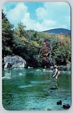 Trout Fishing Pocono Mountains Pennsylvania Postcard PM Paradise Falls PA Cancel picture