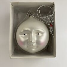Department 56 Man in the Moon Frosted White Mercury Glass Ornament Large Size picture