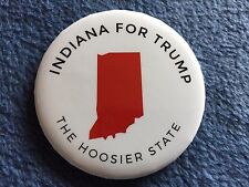 2016 DONALD TRUMP (OFFICIAL) INDIANA FOR TRUMP (AUTHENTIC) WHITE PIN BUTTON picture