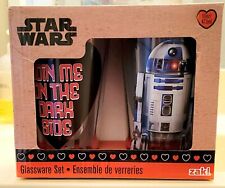 Star Wars Valentine's Darth Vader & R2D2 Glassware New In Box  zak picture