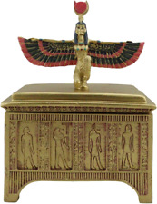 Gifts & Decor Ebros Egyptian Goddess Isis with Open Wings Golden Jewelry Box Sta picture