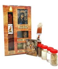Blessed Pilgrim Set Of 4 Bottles With Icon and Honey Candle Water Insence picture