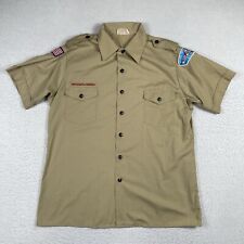 Boy Scouts Of America Shirt Mens Large Beige Vintage Made In USA Scouting DMV picture