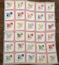 Vintage Hand Appliquéd Embroidered Quilt The Little Dutch Girl DYE BLEEDS 76X62” picture
