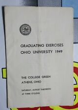 1949 Ohio University Graduation Exercises Program  Athens OU Vintage  picture