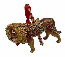 Dillards Trimsetter Cloisonne CAROUSEL LION Christmas Ornament Articulated picture