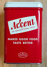 VTG AC'CENT MSG metal tin SKOKIE Illinois Minerals food additive Accent  picture