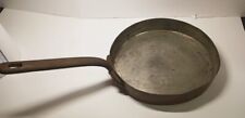 Rare Large Antique Copper Frying Pan with Cast Iron Handle Tinned Lining London picture