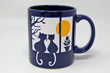 Vintage Waechtersbach Spain Cats in Window Sun Tree Coffee Mug Cup Cobalt Blue picture