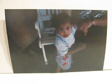VINTAGE FOUND PHOTOGRAPH COLOR ART OLD PHOTO HAWAIIAN GIRL TODDLER CONCERNED PIC picture