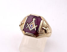 10K Yellow Gold Masonic Ring by Mecca Weighs 9 Grams ***⭐See Video⭐*** Size 7.75 picture