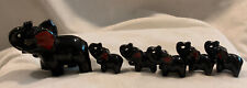 Vintage Japan Elephant Figurines Mom And 5 Babies MCM 1960 ceramic As Is picture