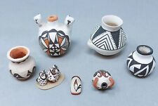 Dollhouse Southwest Native American Acoma  Miniature POTTERY largest 1.3/4 dia. picture
