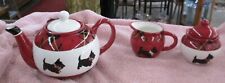 Mesa Home Products Scottish Terrier Dog/Plaid Teapot w- covered sugar & creamer picture