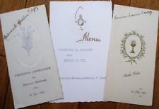 Menu: French Vintage Group of Three Different - 1930, 1931, 1962 picture
