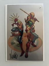 Spider-Man And Deadpool Metal Print Signed By Eddie Nunez W/COA picture