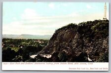 East Rock Soldiers Monument Indian Head New Haven Connecticut Vintage Postcard picture