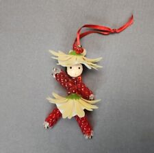 Vintage Handmade Beaded Christmas Ornament Tai Chi Martial Artist Flower Ninja picture