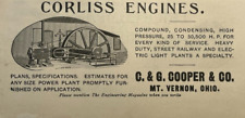 Mt. Vernon Ohio Vintage Print Ad C. and G. Cooper Corliss Steam Engines 1894 picture