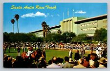 Santa Anita Race track Arcadia California Vintage Unposted Postcard picture