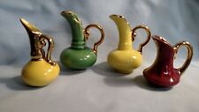 Box Lot of Four Miniature Pottery Pitchers with Gold Trim picture