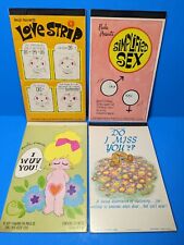 Vtg Paula Presents Notepad Lot I Wuv You Simplified Sex Do I Miss You Love Strip picture