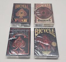 Bicycle Playing Cards Lot Of 4 Shin Lim Fire Vintage Hidden Collection  picture