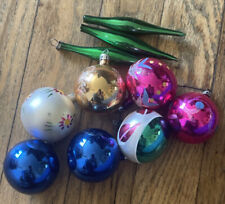 Vintage Poland Christmas Ornaments Lot of 10 Mercury Glass picture