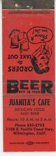 Jaunita's Cafe 1108 E. PCH. Wilmington, Ca Antique Matchbook Cover D-6 picture