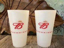 2 Vintage Packerware Budweiser Plastic Tumbler Cups Bar ware Man Cave Tap Room picture