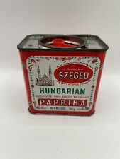 Vintage SZEGED Hungarian Paprika  5 oz. Empty Tin Imported by SPICECO picture