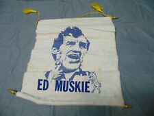 Vintage Ed Muskie small cloth white banner Horse design on it 15