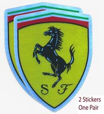 2 Ferrari Shield Holographic Vinyl Decal Stickers 3” Weather Proof - Quality picture