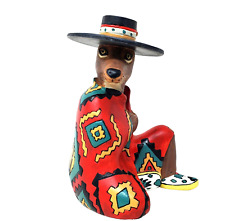 Trickster Coyote Figurine Robert Shields Signed Southwestern Hand Painted Resin picture