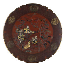 Antique Plate Meiji Era 1868-1912 Bronze Iohan Scene Decorations picture