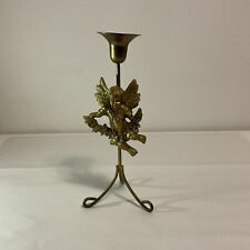 Metal and Resin Cherub Angel Taper Candle Holder picture