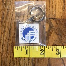 Vintage I love The South Bank KeyChain Key fob 1980’s white blue plastic LNC picture
