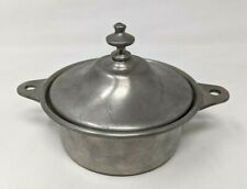 VTG Nantucket Pewter Metal Handwrought Small Covered Bowl Dish Pot Pan GZ20 picture
