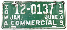 Vintage 1949 Iowa Commercial License Plate Tag Butler Co Rustic Decor Collector picture