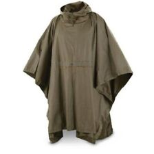 German army wet weather Rain poncho waterproof olive hooded  shelter cape picture