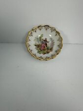 Limoges France Porcelain Tiny Plate Couple Multicolor Round Gilting picture