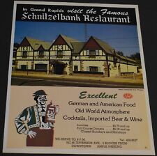 1986 Print Ad Michigan Grand Rapids Schnitzelbank Restaurant German American art picture