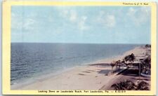 Postcard - Looking Dawn on Lauderdale Beach, Fort Lauderdale, Florida, USA picture