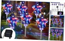 6 Pcs 4th of July Outdoor Stake Lights Red White and Blue Solar Lights LED  picture