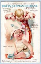 1896 CALENDAR GEORGE ROYER EPHRATA PA HOYT'S GERMAN COLOGNE VICTORIAN TRADE CARD picture