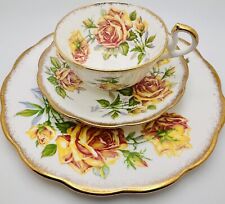 Royal Standard England Romany Rose Cup Saucer & Plate Trio Set; Vintage Teacup picture