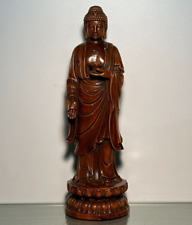 Chinese handmade Natural Boxwood Wood Carving Statue Exquisite Wooden Sculpture picture