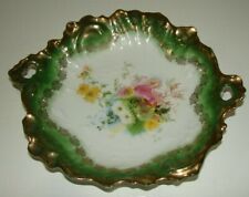 Vintage C.T Germany Hand Painted & Embossed shallow Bowl Trimmed In Gold picture