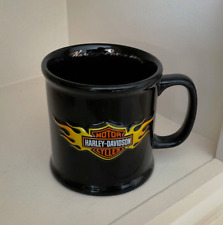 HARLEY DAVIDSON Official Licensed Coffee Mug Cup Black Orange Raised Logo 14 oz. picture